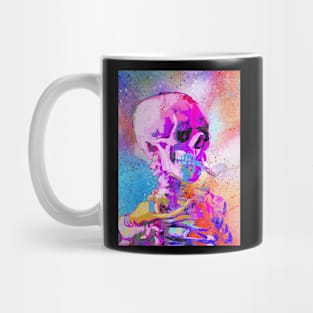 Skull Smoking Skeleton Colorful Pop Art Mug